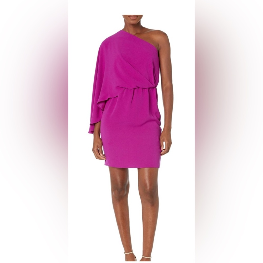 Trina Turk Fuchsia Amal One-Shoulder Dress